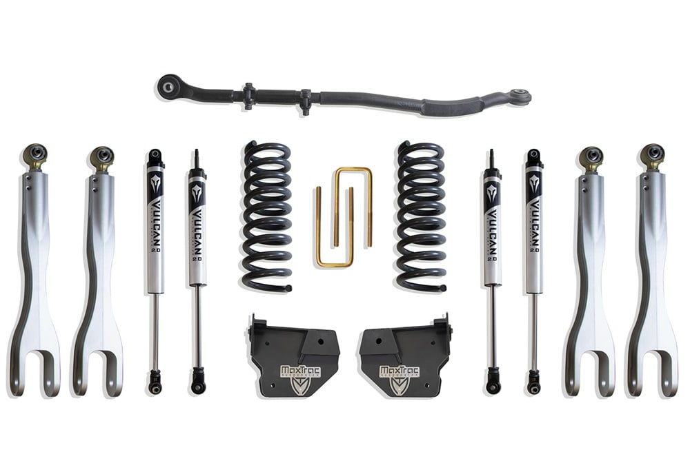 MaxTrac 2.5" Coil Spring 4-Link Shock Leveling Kit for 14-24 Ram 6.7L Cummins 2500 and 3500 4WD