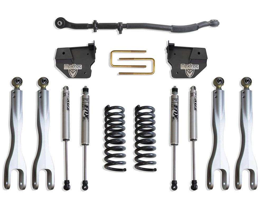 MaxTrac 2.5" Coil Spring 4-Link Shock Leveling Kit for 14-24 Ram 6.7L Cummins 2500 and 3500 4WD