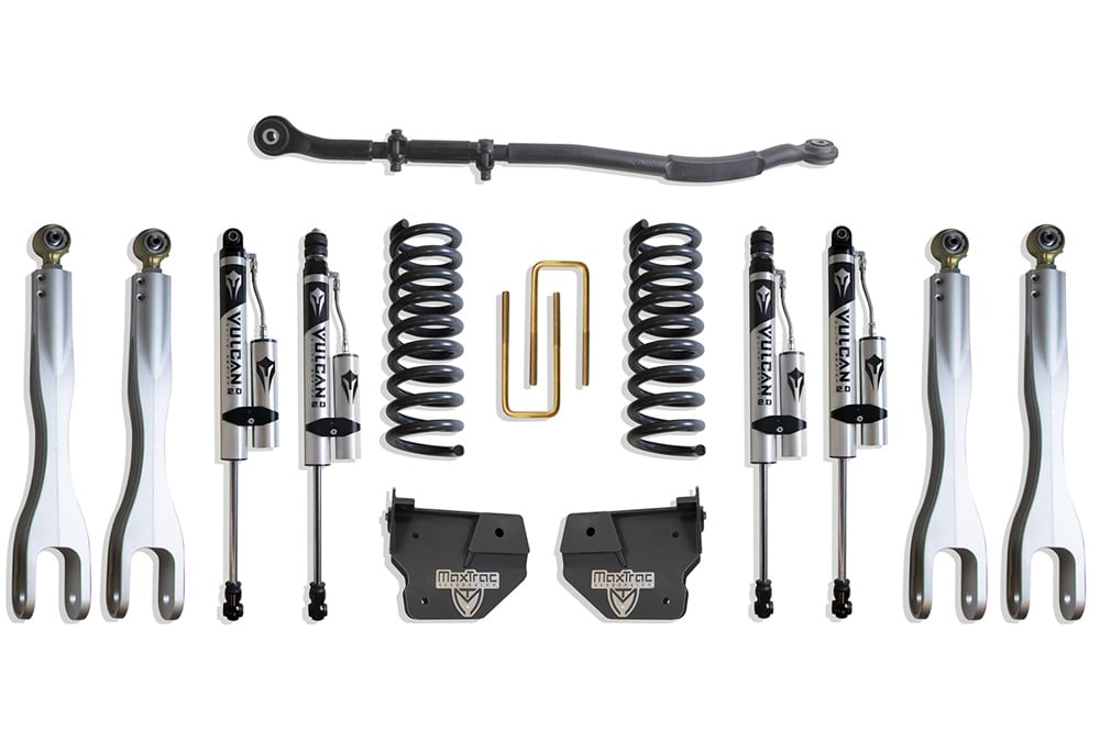 MaxTrac 2.5" Coil Spring 4-Link Shock Leveling Kit for 14-24 Ram 6.7L Cummins 2500 and 3500 4WD