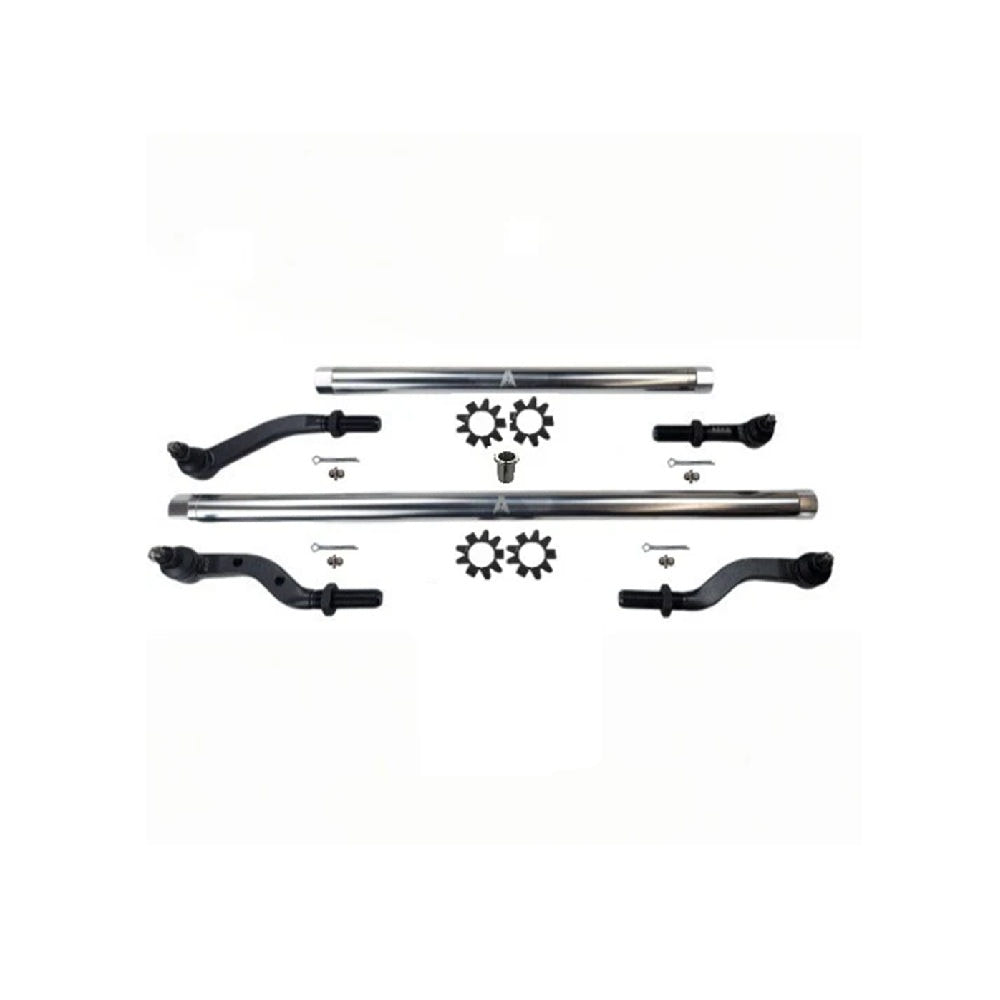 Apex Chassis KIT125 2.5 Ton Tie Rod and Drag Link Assembly - Polished Aluminum for 18-23 Jeep Wrangler JL JT