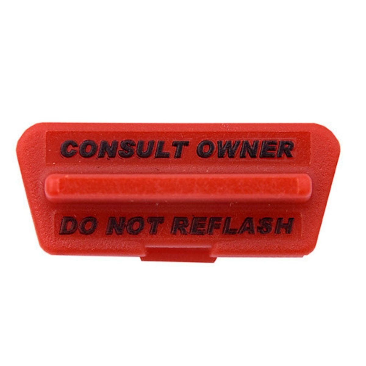 Longhorn Fab Shop OBD-II port cover with DO NOT REFLASH warning designed to help protect custom tuning from accidental reflashing