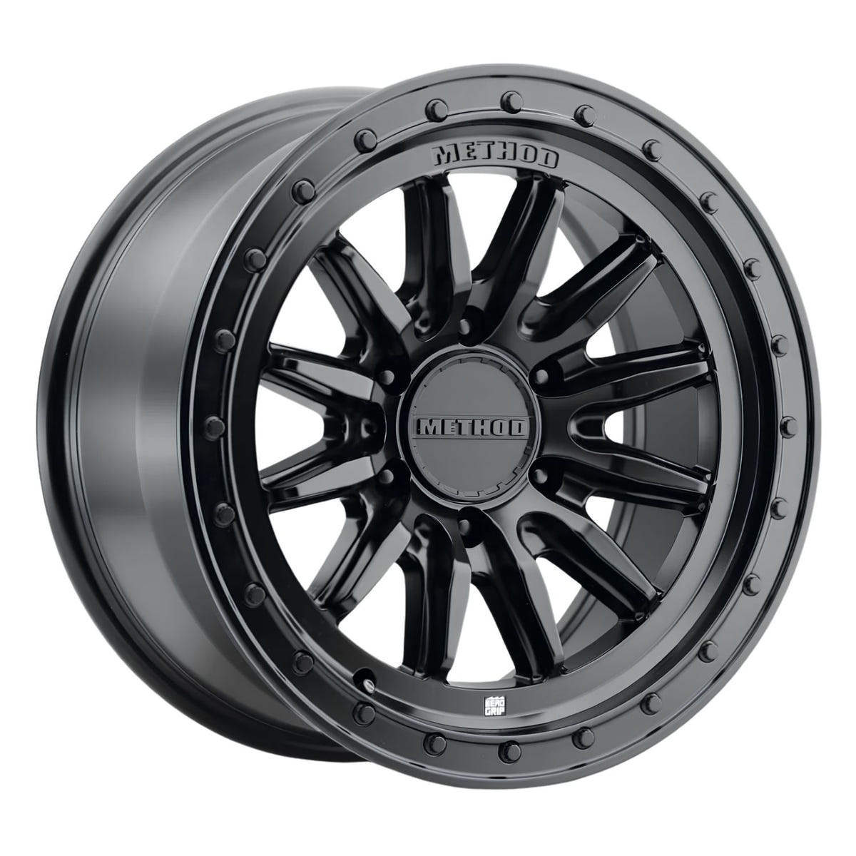 Method Race Wheels 711-HD Bead Grip wheel in Machined finish with distinctive 12-window spoke design