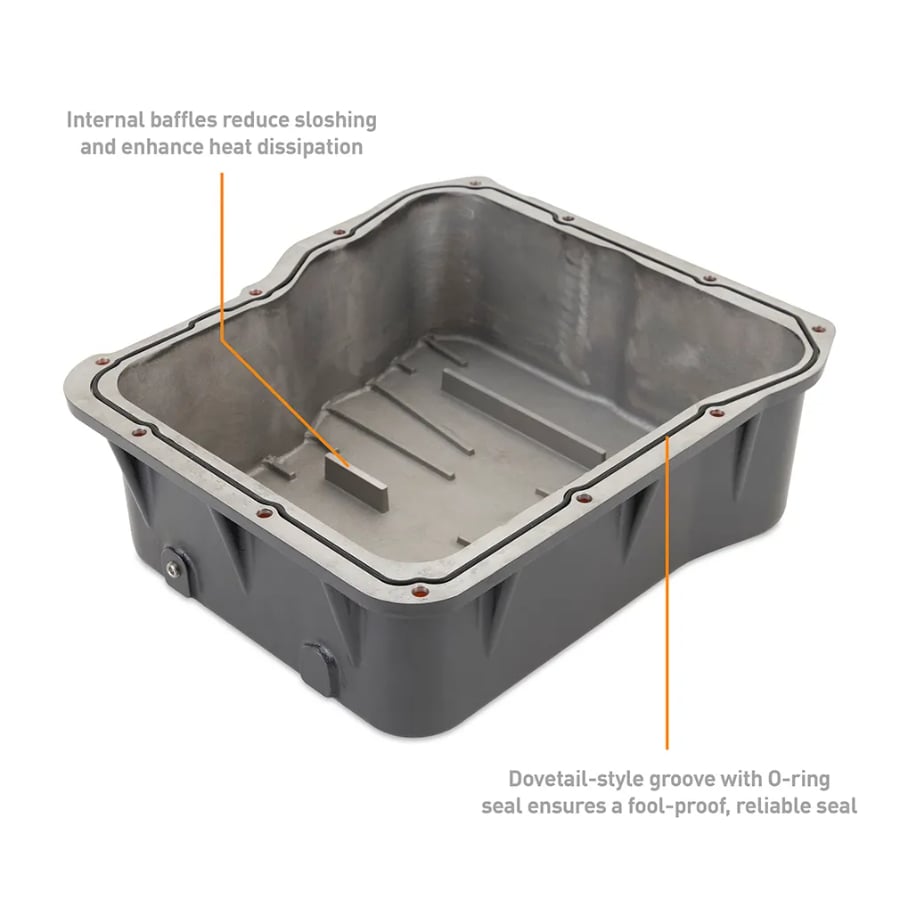 Mishimoto Deep Aluminum Transmission Pan for 01-19 GM 6.6L Duramax Allison A1000
