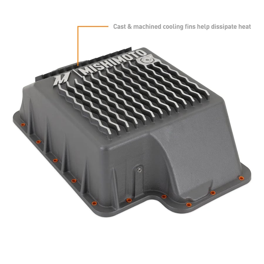 Mishimoto Deep Aluminum Transmission Pan for 89-10 Ford 7.3L and 6.0L and 6.4L Powerstroke E4OD and 4R100 and 5R110