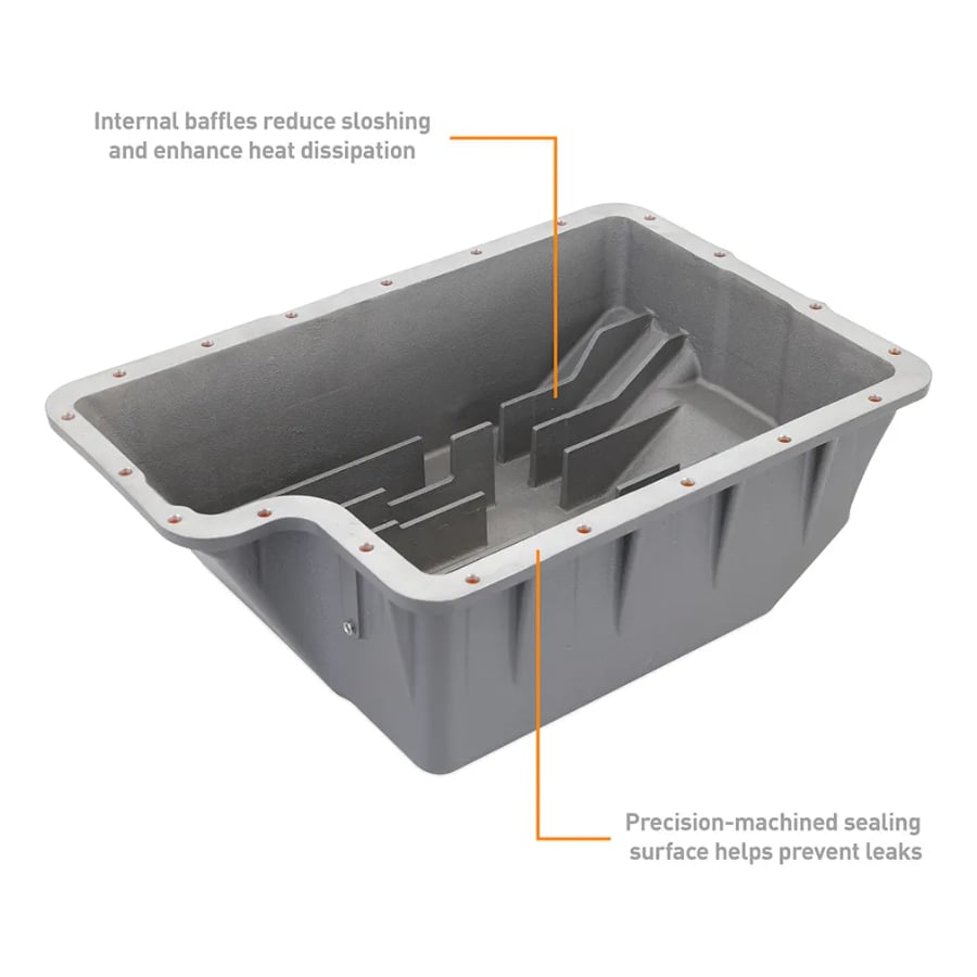 Mishimoto Deep Aluminum Transmission Pan for 89-10 Ford 7.3L and 6.0L and 6.4L Powerstroke E4OD and 4R100 and 5R110