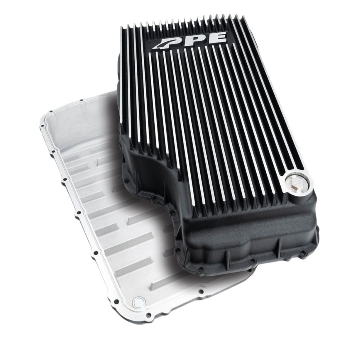 Heavy-duty cast aluminum transmission pan for 2020-2026 Ford Power Stroke with increased fluid capacity