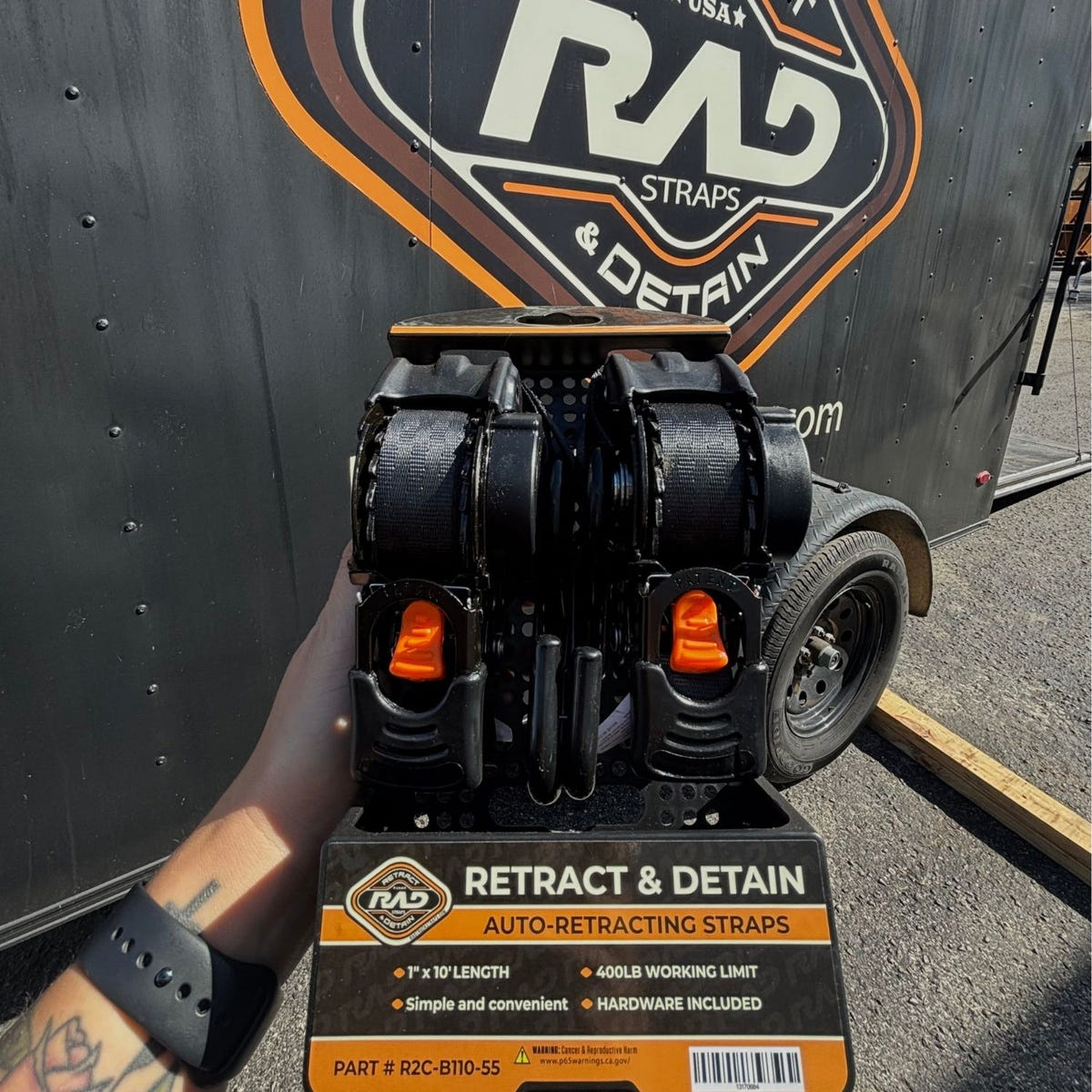 RAD No Mount Straps 2-Pack designed for trucks, trailers, roof racks, garages, and towing applications
