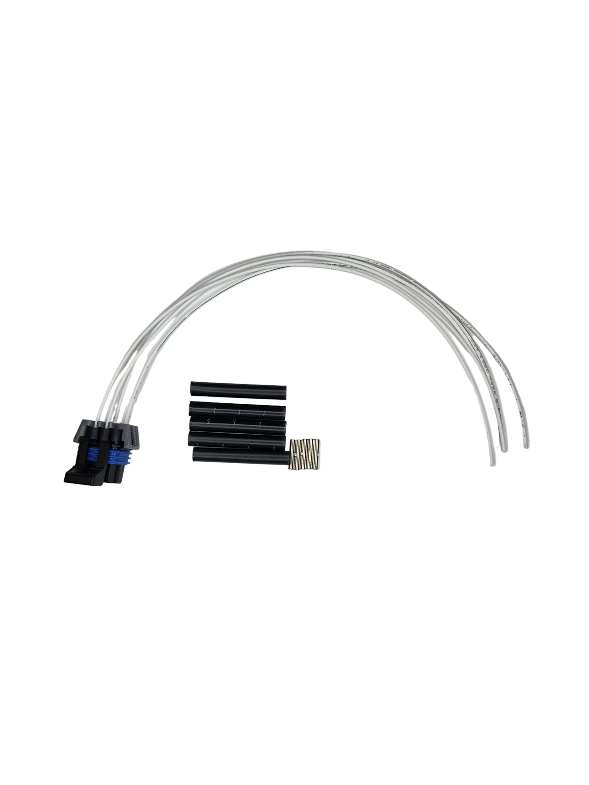 Set of clear tubing with connectors on a white background