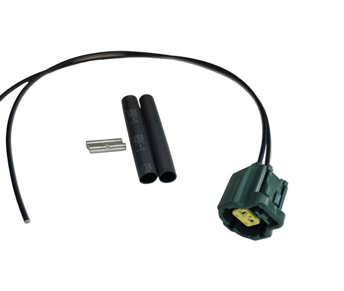 Car wiring harness with connectors on a white background