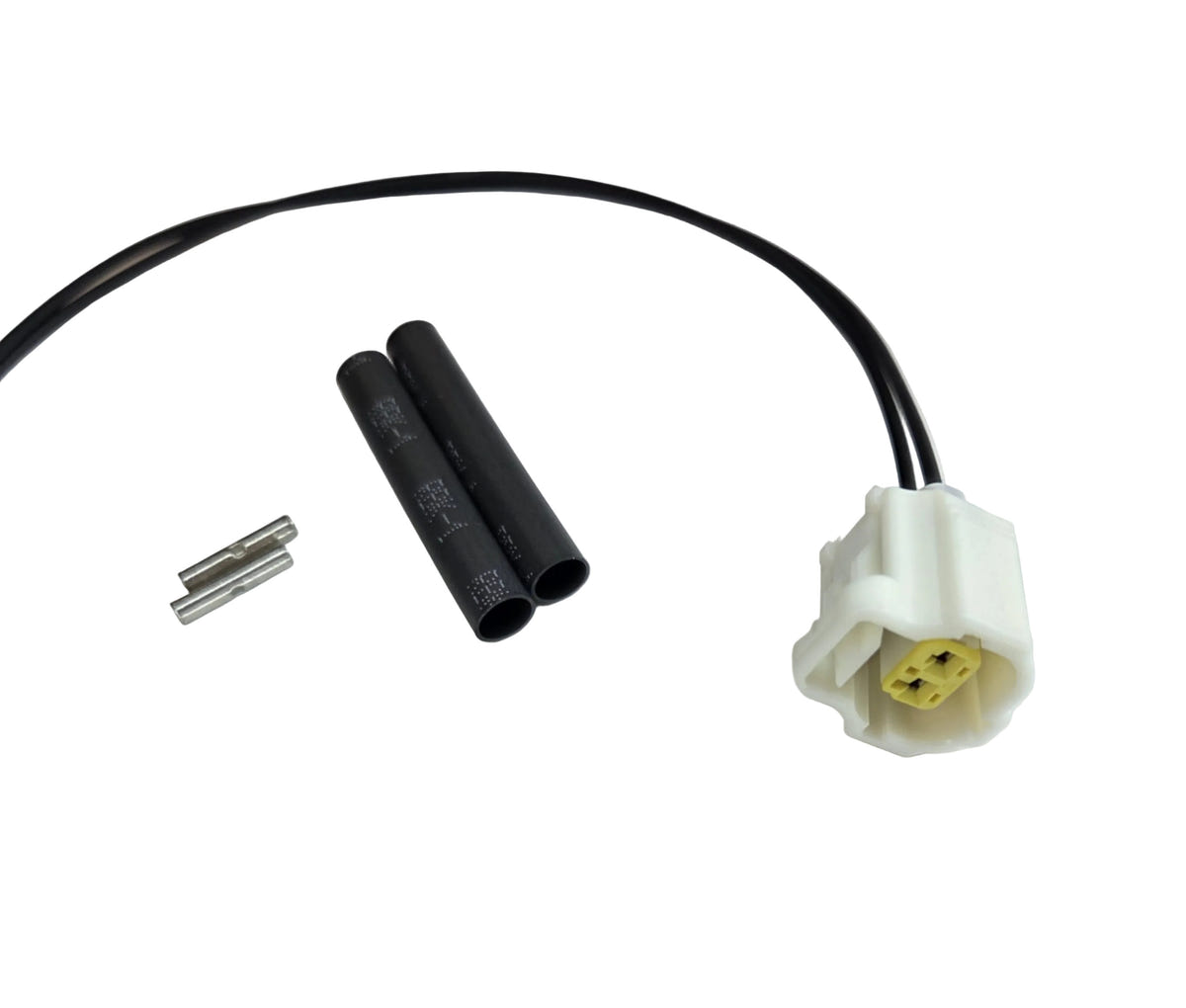 Car wiring harness with connectors on a white background