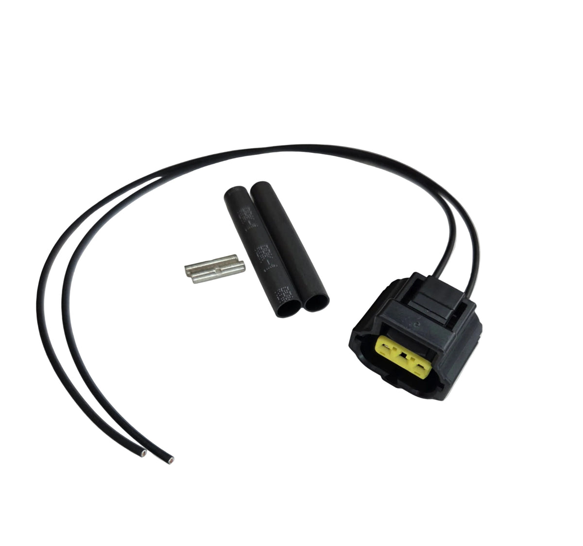 Car wiring harness with connectors on a white background