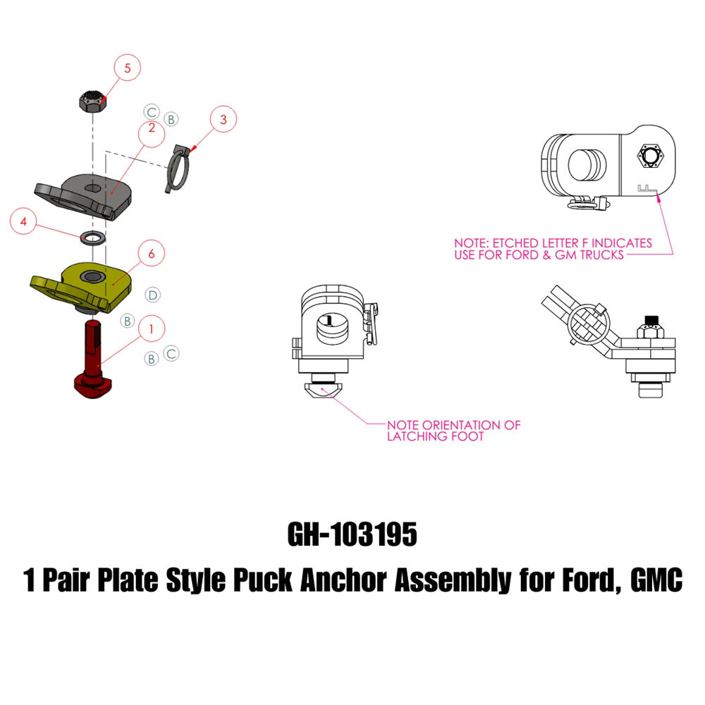 Gen-Y Hitch Safety Chain Anchors Ford and GMC