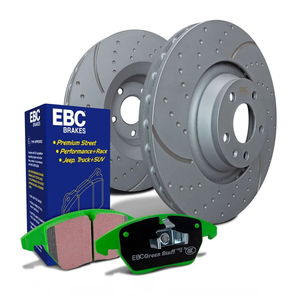 EBC Stage 3 Dimpled and Slotted Rear Brake Rotor and Pad Kit for 03-08 Ram HD