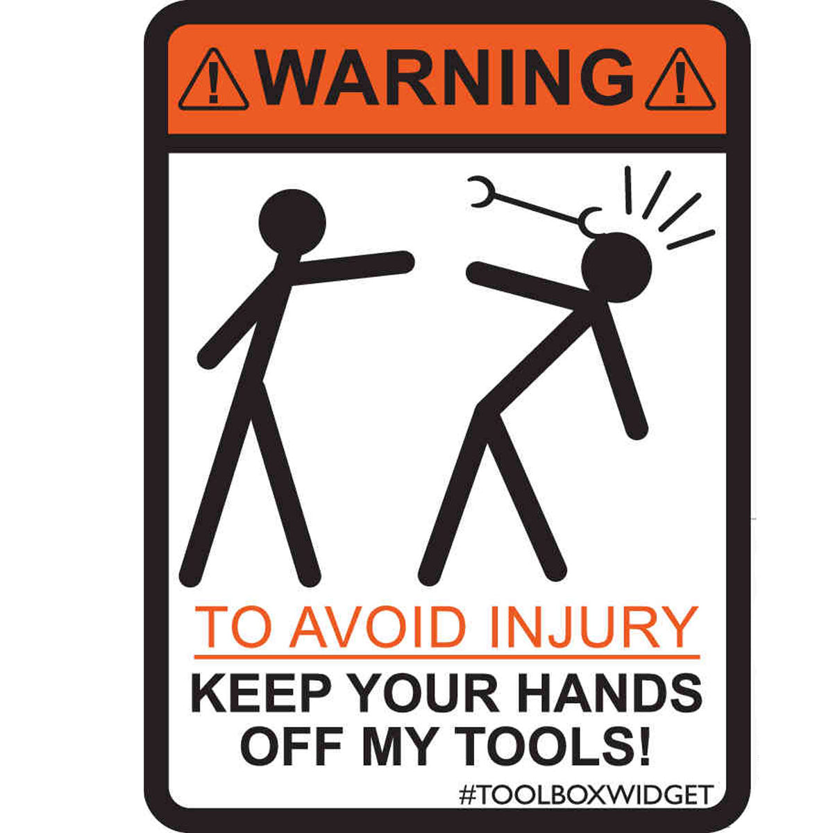 Toolbox Widget Stick Figure Throwing Wrench Sticker