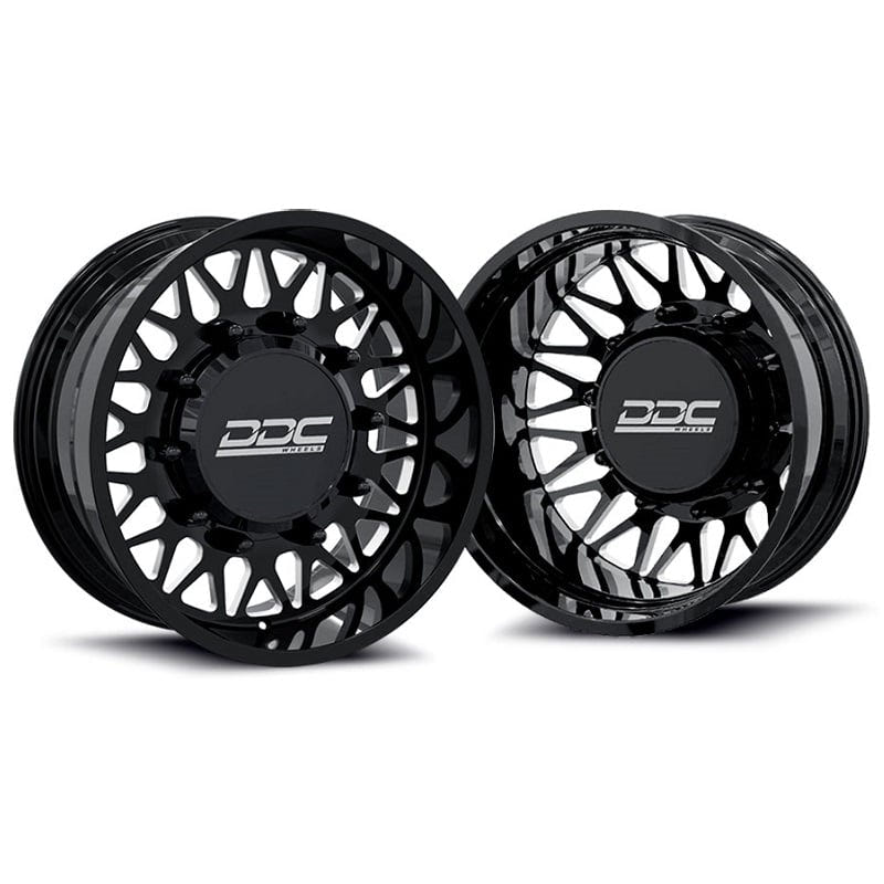 DDC Forged The Mesh Black and Milled 22"x8.25" Wheels for 05-23 F-350 for 11-14 F-450 for 19-24 Ram 3500 Dually