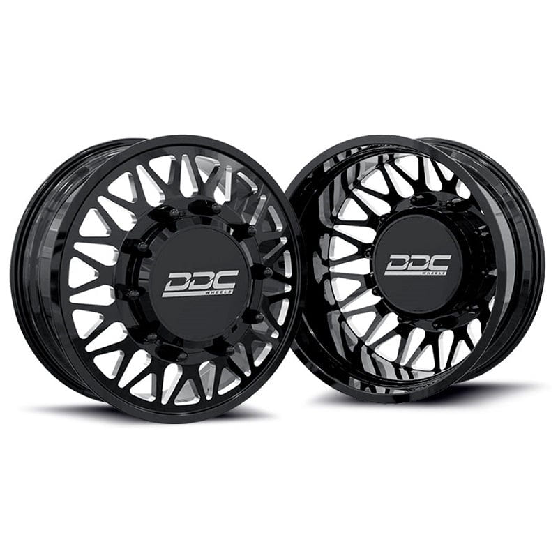 DDC Wheels Forged The Mesh Black and Milled 20"x8.25" Wheel Set for 99-04 Ford Superduty F-350 Dually