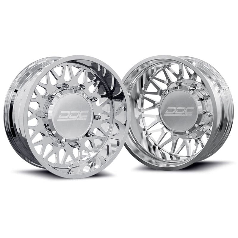 DDC Wheels Forged Polished Mesh 22"x8.25" Wheel Set for 94-18 Ram 3500 for 92-10 GM 3500 Dually