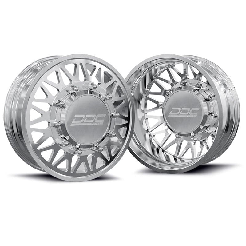 DDC Wheels Forged Polished Mesh 22"x8.25" Wheel Set for 94-18 Ram 3500 for 92-10 GM 3500 Dually