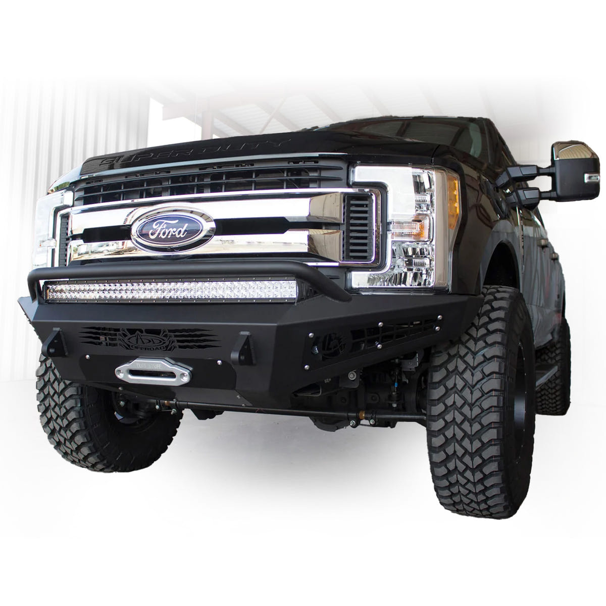 Addictive Desert Designs HoneyBadger Winch Front Bumper 17-22 Ford 6.7L Super Duty