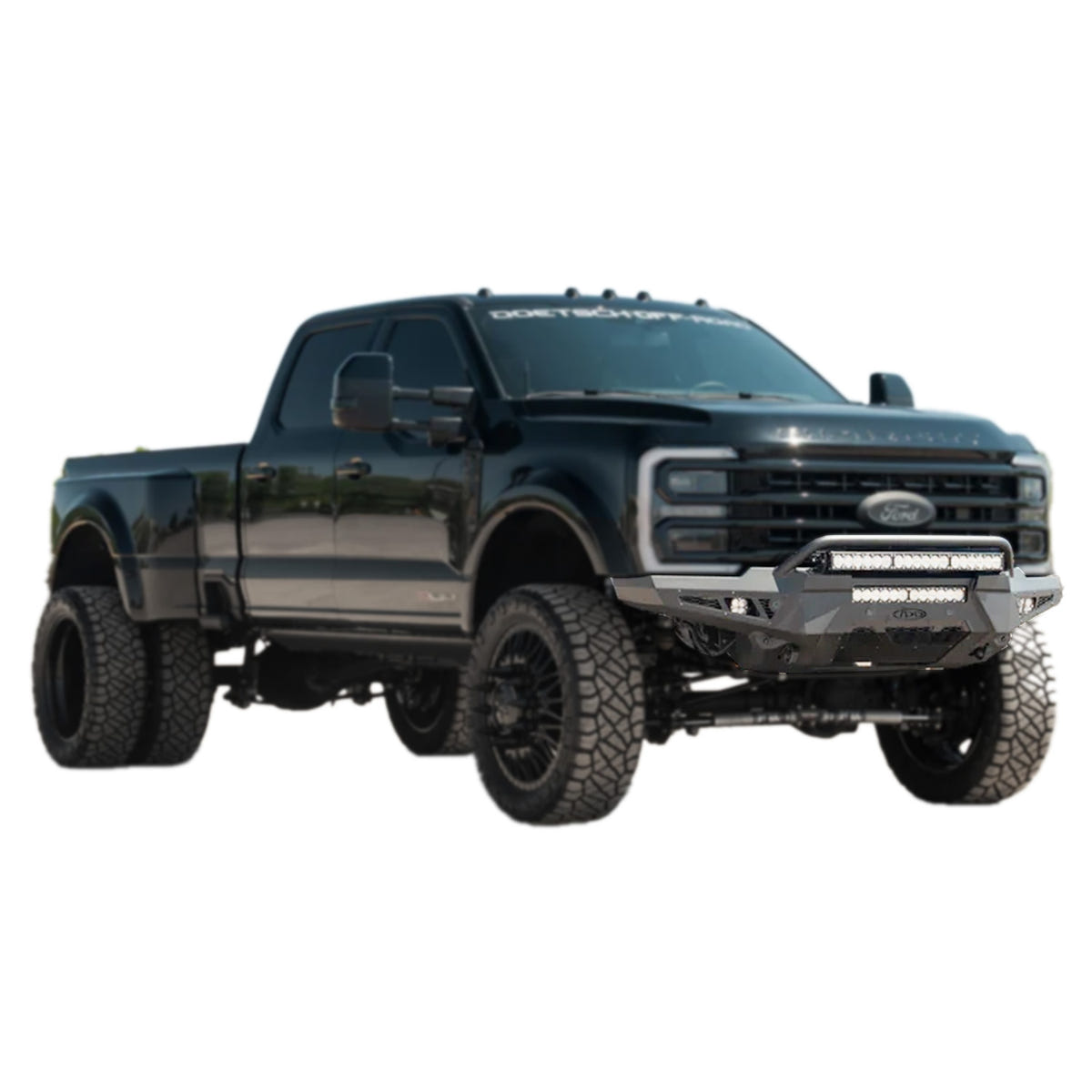 Addictive Desert Designs HoneyBadger Front Bumper With Top Hoop 23-26 Ford 6.7L Super Duty