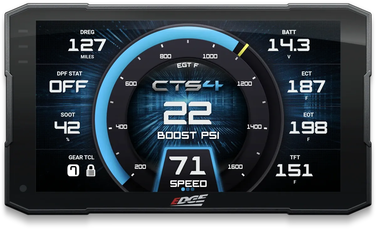 Edge CTS4 monitor with customizable digital gauges