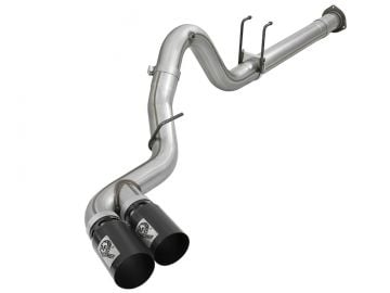 AFE Rebel XD Series 4" 409 Stainless Steel DPF-Back Exhaust Dual Tips 17-23 Ford 6.7L Powerstroke