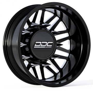 DDC Black/Milled Aftermath 22"x8.25" Wheel Set 94-18 Ram 3500 | 92-10 GM 3500 Dually