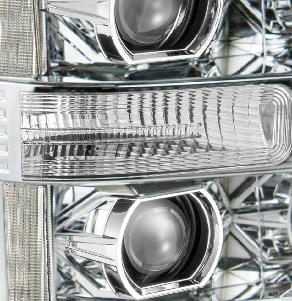 Alpharex LUXX-Series Chrome LED Projector Headlights 11-16 Ford 6.7L  Powerstroke