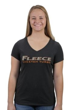 Fleece Performance Women's Cheetah Print V-Neck T-Shirt