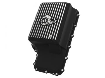 AFE Pro Series Transmission Black Pan With Machined Fins 20-23 Ford 6.7L Powerstroke