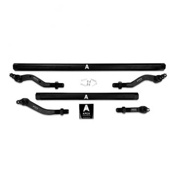 Apex Chassis 2.5 Ton Tie Rod and Drag Link Assembly - Black Aluminum 18-22 Jeep Wrangler JL JT