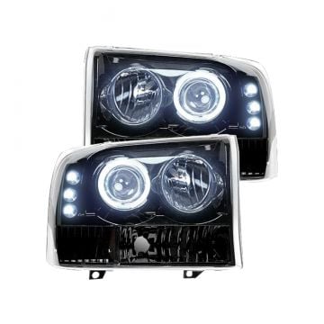 RECON Smoked Projector Headlights Ford SuperDuty 1999-04 264192BK