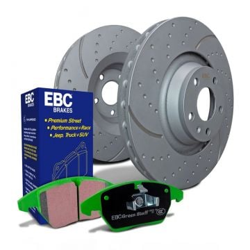 EBC Stage 3 Dimpled and Slotted Front Brake Rotor and Pad Kit 03-08 Ram HD