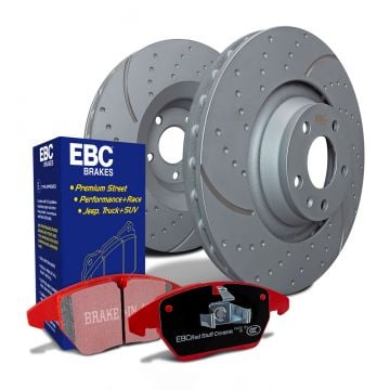 EBC Stage 8 Dimpled and Slotted Front Brake Rotor and Pad Kit 03-08 Ram HD