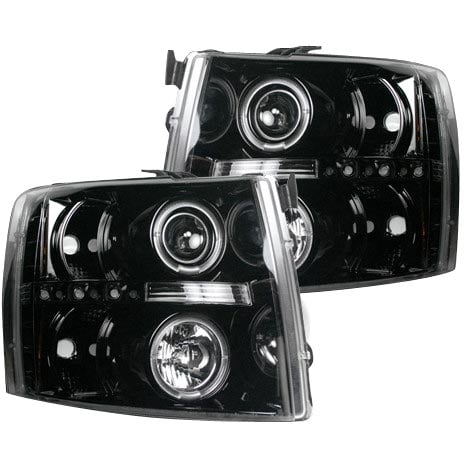 Recon Smoked Projector Headlights Led Halo 07 13 Silverado