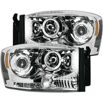 RECON Clear Projector Headlights with CCFL Halos 06-09 Dodge Ram