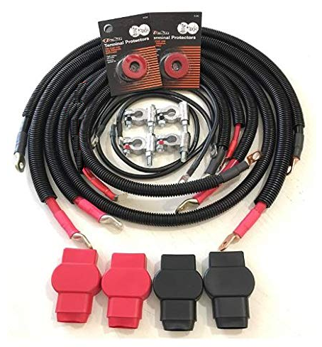 Custom Battery Cables Replacement Battery Cable Set 03-07 Dodge 5.9L Cummins