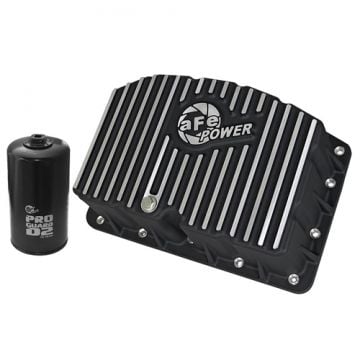 AFE Engine Oil Pan Black with Machined Fins 11-22 Ford 6.7L Powerstroke