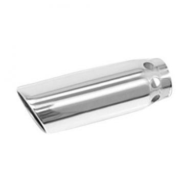 Mel's Manufacturing 4" Inlet 5" Outlet Polished Rolled Edge Angle Cut Vented Exhaust Tip