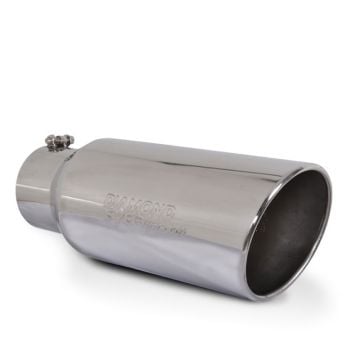 Diamond Eye Angle Cut | Rolled Edge | Bolt On | Stainless Steel Exhaust Tip